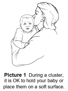 Mom holding baby during spasm