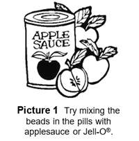 Try mixing the beads in the pills with applesauce or Jello-O®
