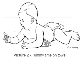 Tummy time on towel