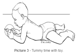 Tummy time with toy