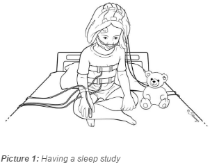Child having a sleep study